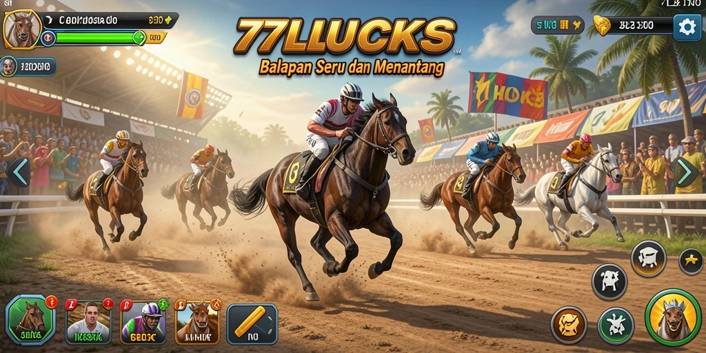 Tampilan menarik saat balapan di 77LUCKS, menunjukkan kecepatan dan ketegangan.