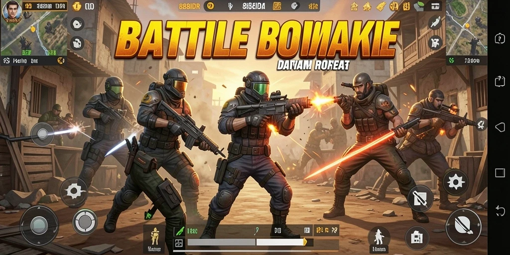 Tampilan gameplay epik dalam 888IDR menampilkan pertempuran seru.