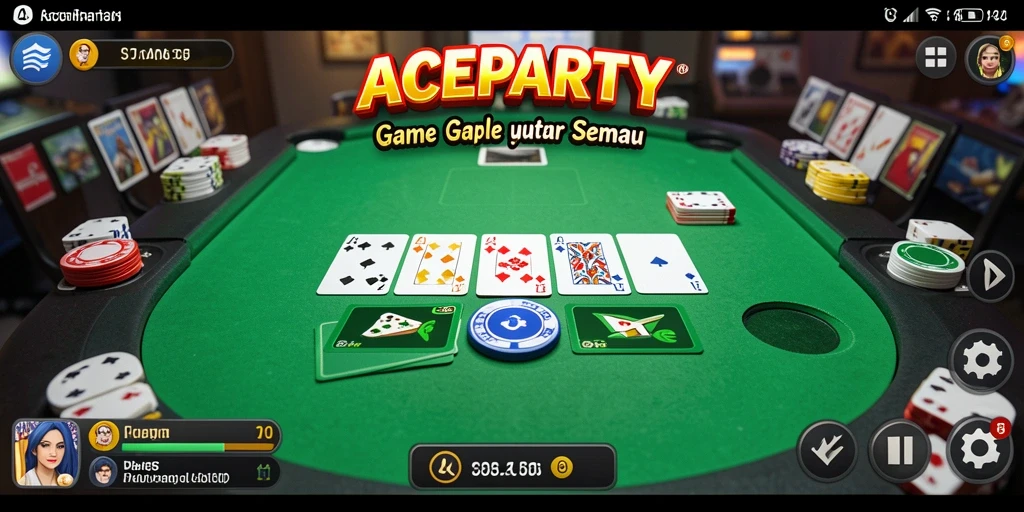 Screenshot gameplay Gaple ACEPARTY yang seru dan interaktif.