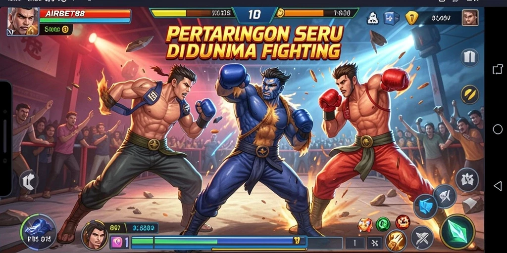 Tampilan gameplay AIRBET88 dengan aksi pertarungan yang intens.