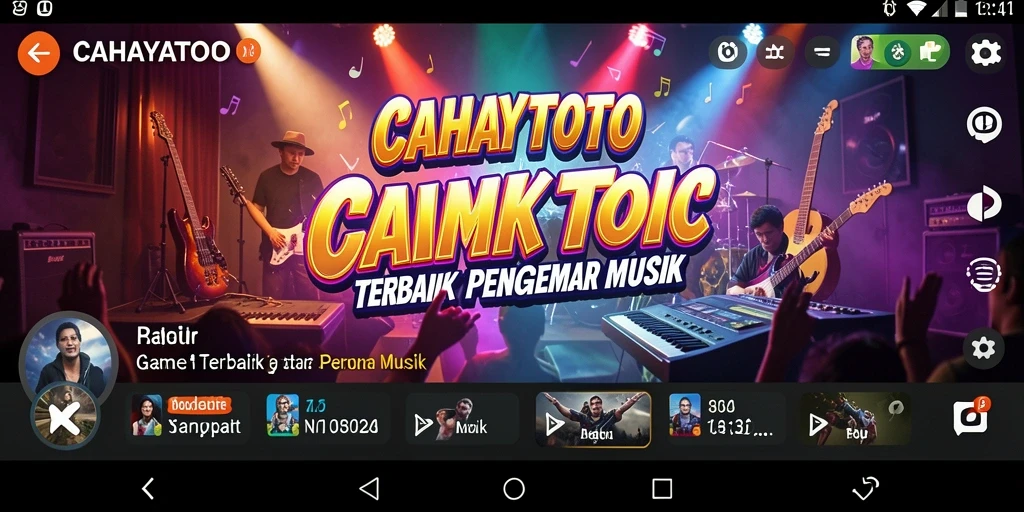 Tangkapan layar permainan CAHAYATOTO menampilkan pemain menikmati tantangan musik.