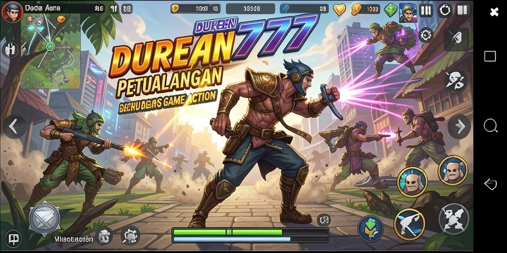 Tampilan gameplay DUREN777 yang penuh aksi dan grafis menakjubkan.