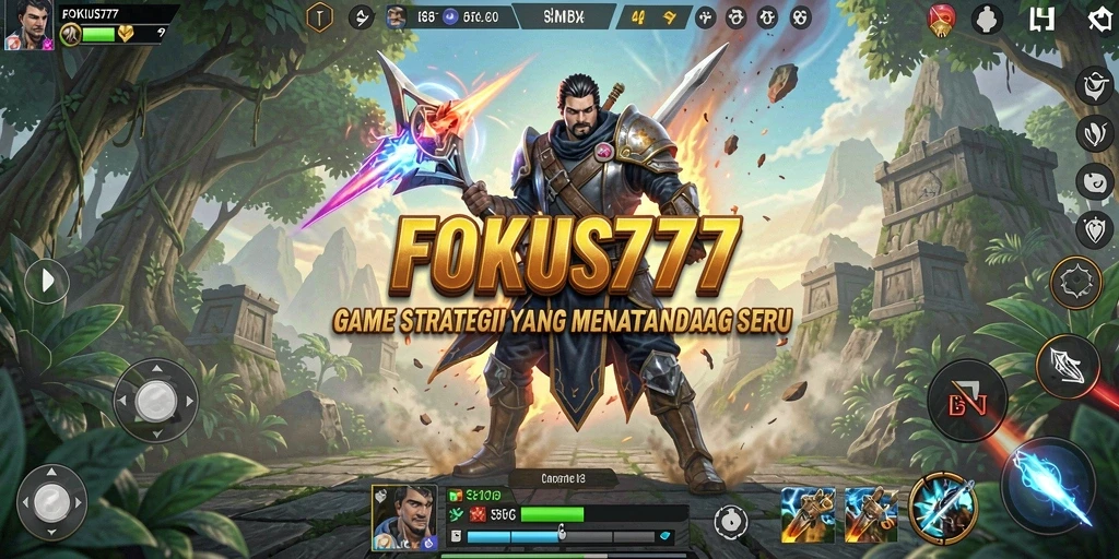 Tampilan gameplay FOKUS777 dalam membangun dan bertempur.