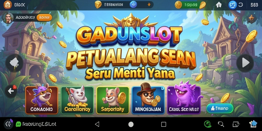Screenshot GADUNSLOT menampilkan pemain menjelajahi dunia petualangan yang menakjubkan.