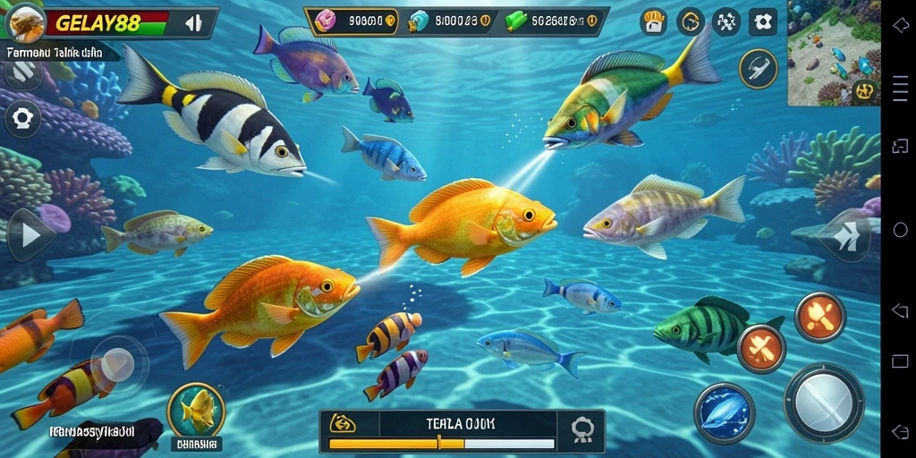 Screenshot gameplay GELAY88 menampilkan serunya menembak ikan.