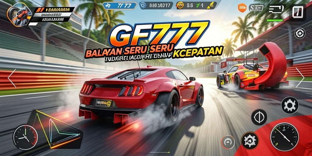 Gameplay balapan seru di GF777 dengan mobil yang sangat detail.