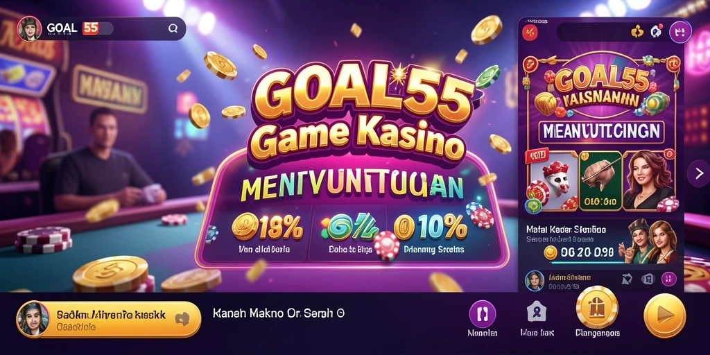 Screenshot gameplay GOAL55 menampilkan suasana Kasino yang mengasyikkan.