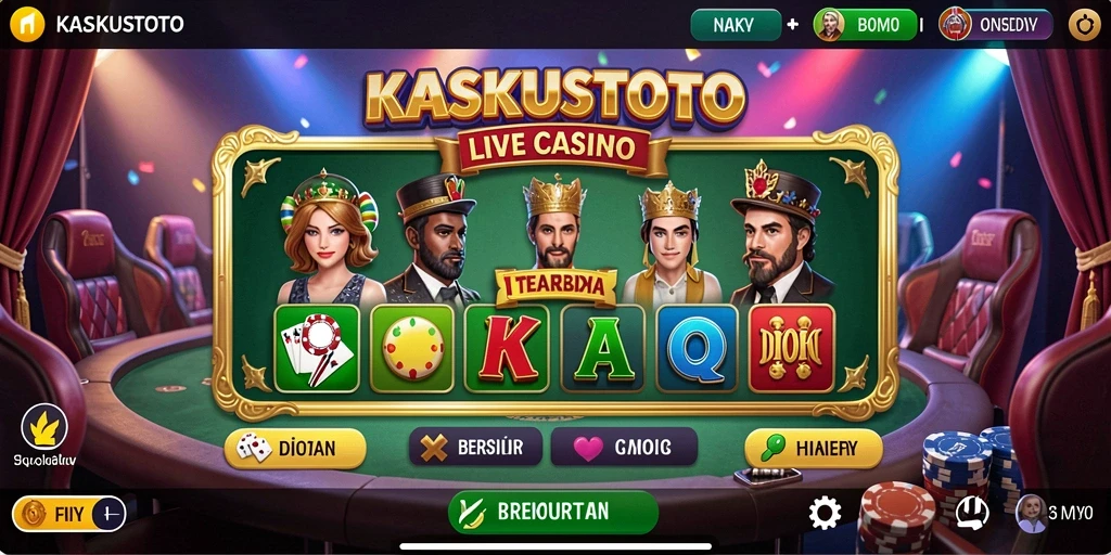 Screenshot menampilkan permainan Live Casino yang mendebarkan di KASKUSTOTO.