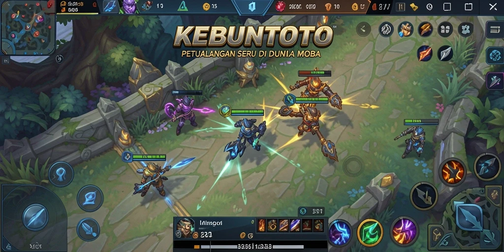 Tampilan aksi seru di KEBUNTOTO dengan karakter yang beragam.