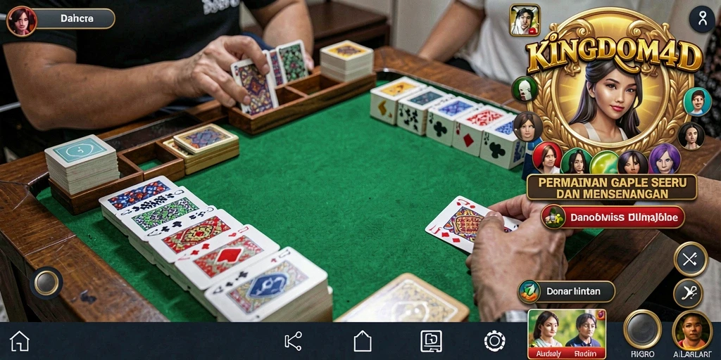 Tampilan seru gameplay Gaple di KINGDOM4D.