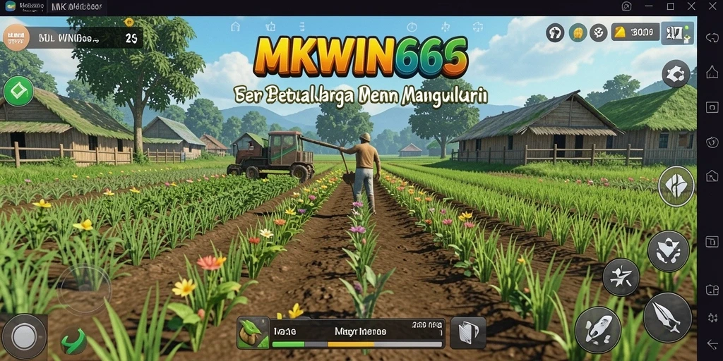 Gameplay seru bertani di MKWIN666 dengan berbagai tanaman dan hewan.