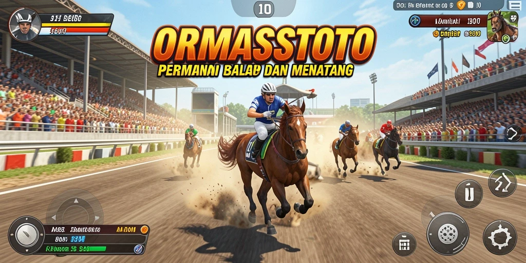 Screenshot gameplay ORMASSTOTO menampilkan aksi balap yang mengesankan.