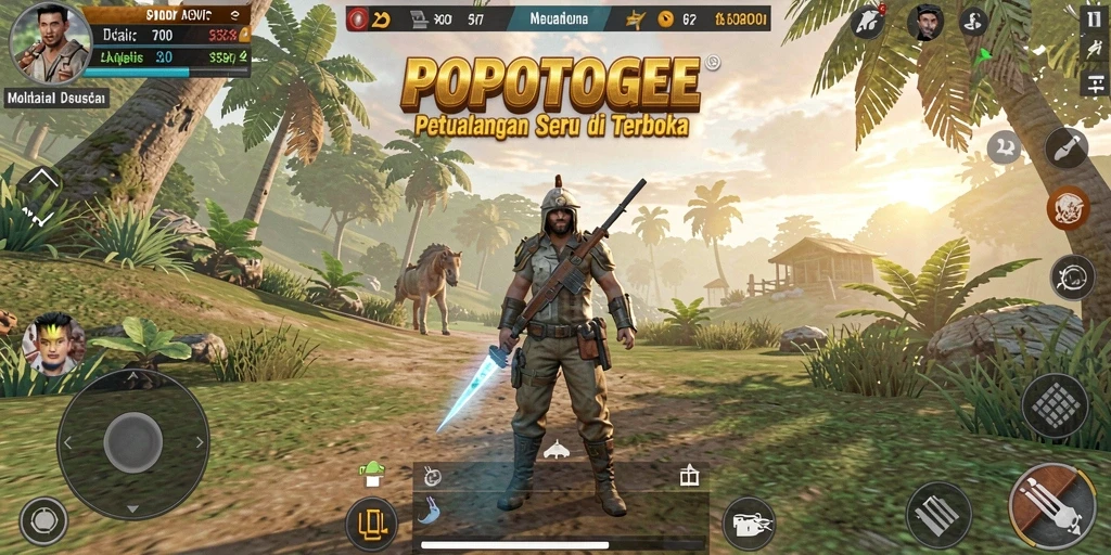 Tampilan gameplay menarik dari POPOTOGEL dalam dunia terbuka yang luas.