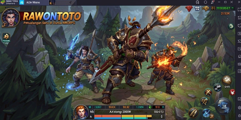 Tampilan gameplay menakjubkan dari RAWONTOTO dengan pertarungan epik.