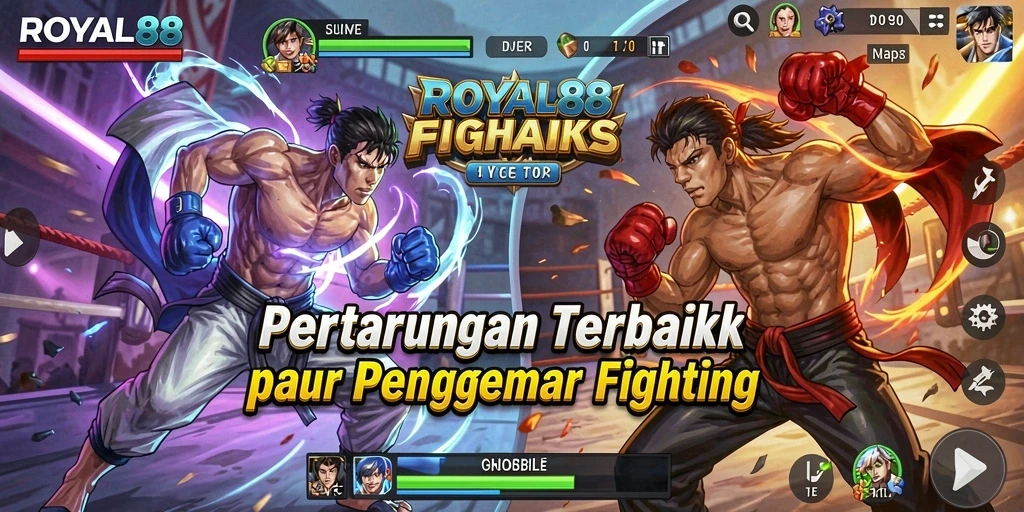 Tampilan gameplay Fighting ROYAL88 yang mendebarkan dan seru.