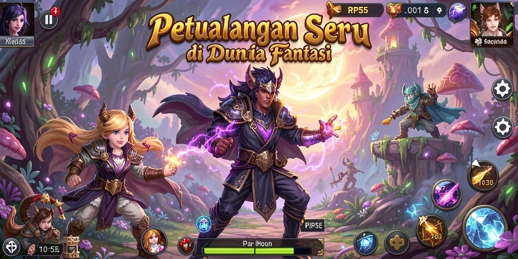 Tampilan gameplay seru dari RP55 dengan lingkungan petualangan menawan.