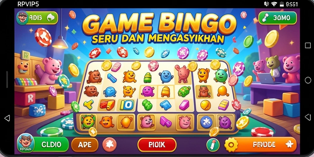 Screenshot RPVIP5 menampilkan gameplay seru Bingo yang mendebarkan.