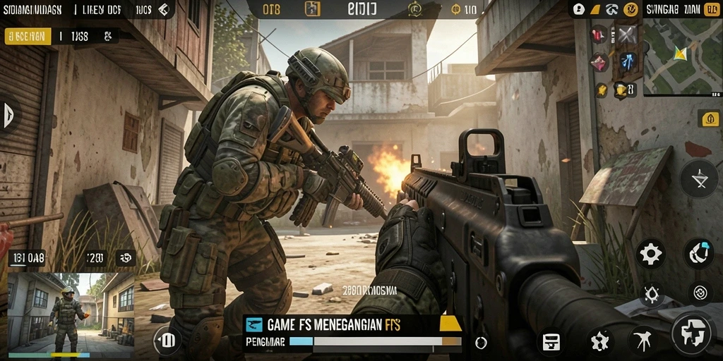 Gameplay seru SINGA8 dalam aksi tembak-menembak.